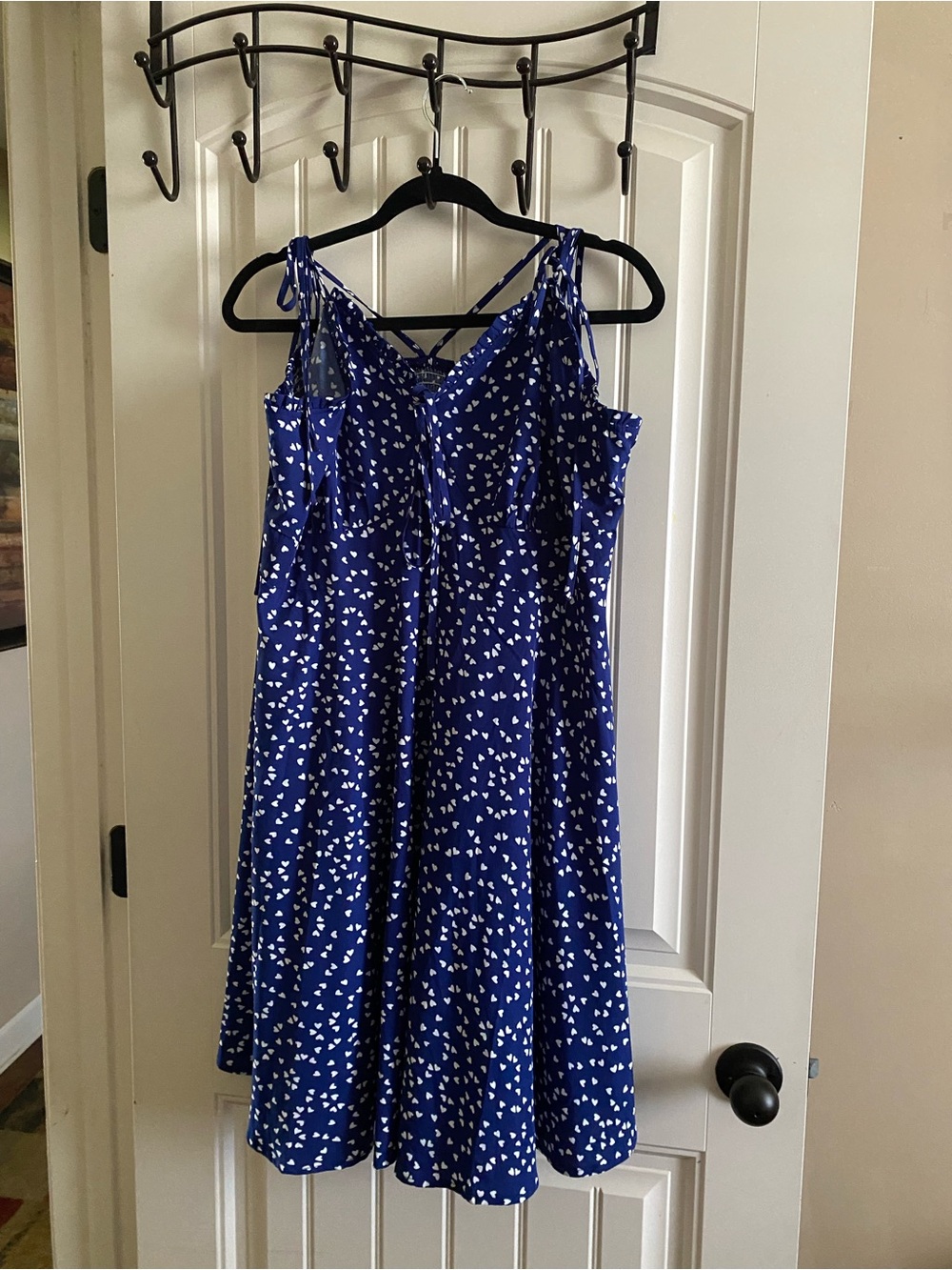Women’s Blue Heart A-line Strap Dress